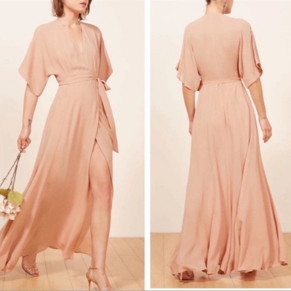 Reformation Winslow Maxi Wrap Dress in Blush - Picture 7 of 7